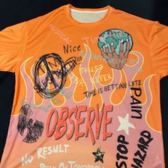 GRAPHIC STREETWEAR T-SHIRT Mens LG - Picture 1 of 7